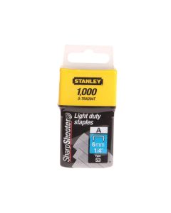 Stanley (0-TRA204T) Light Duty Staples - 6mm - Pack of 1000