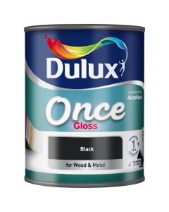 Dulux Once Gloss Paint - Black - 750ml