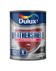 Dulux Weathershield Exterior Gloss Paint - Black - 750ml