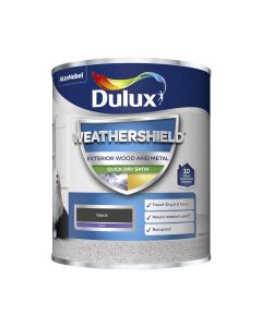 Dulux Weathershield Exterior Quick Dry Satin Paint - Black - 750ml