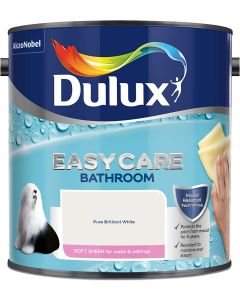 Dulux Easycare Bathroom Soft Sheen Emulsion - Pure Brilliant White - 2.5L