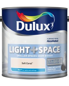 Dulux Light & Space Matt Emulsion Paint - Soft Coral - 2.5L