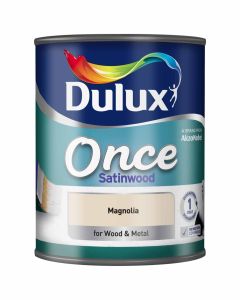 Dulux Once Satinwood Paint - Magnolia - 750ml