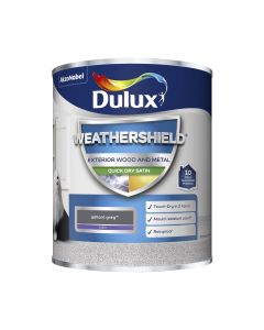 Dulux Weathershield Exterior Quick Dry Satin Paint - Gallant Grey - 750ml