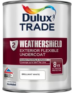 Dulux Trade Weathershield Exterior Flexible Undercoat - Brilliant White - 1L