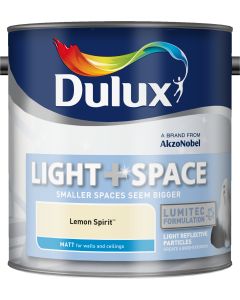 Dulux Light & Space Matt Emulsion Paint - Lemon Spirit - 2.5L