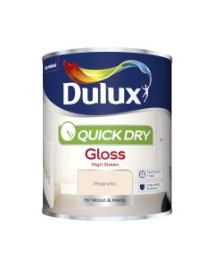 Dulux Quick Dry Gloss Paint - Magnolia - 750ml