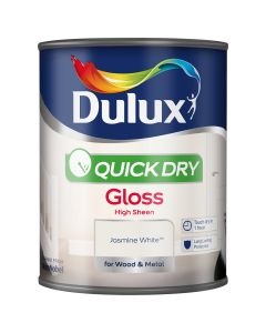 Dulux Quick Dry Gloss Paint - Jasmine White - 750ml