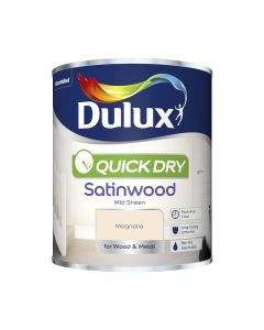 Dulux Quick Dry Satinwood Paint - Magnolia - 750ml