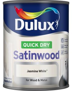 Dulux Quick Dry Satinwood Paint - Jasmine White - 750ml