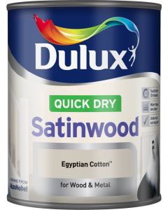 Dulux Quick Dry Satinwood Paint - Egyptian Cotton - 750ml