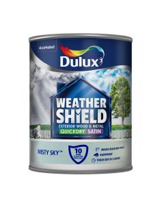 Dulux Weathershield Exterior Quick Dry Satin Paint - Misty Sky - 750ml