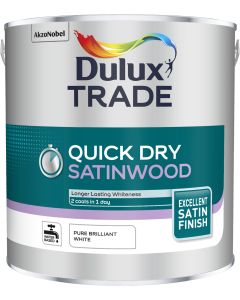 Dulux Trade Quick Dry Satinwood - Pure Brilliant White - 2.5L