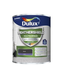 Dulux Weathershield Multisurface Satin Paint - Black - 750ml