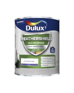 Dulux Weathershield Multisurface Satin Paint - Pure Brilliant White - 750ml