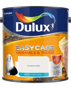 Dulux Easycare Washable & Tough Matt Emulsion - Pure Brilliant White - 2.5L