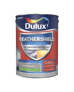 Dulux Weathershield Smooth Masonry Paint - Concrete Grey - 5L