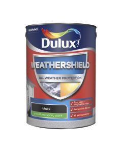 Dulux Weathershield Smooth Masonry Paint - Black - 5L