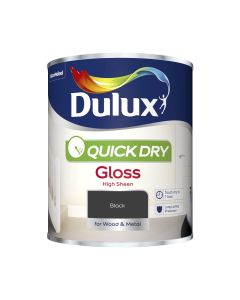 Dulux Quick Dry Gloss Paint - Black - 750ml