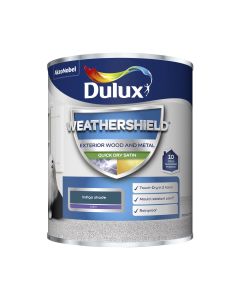 Dulux Weathershield Exterior Quick Dry Satin Paint - Indigo Shade - 750ml