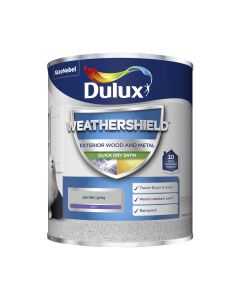 Dulux Weathershield Exterior Quick Dry Satin Paint - Garden Grey - 750ml