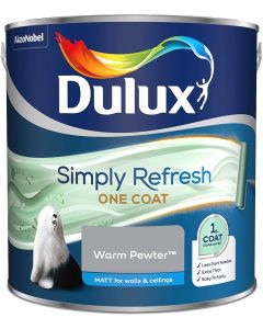 Dulux Simply Refresh One Coat Matt Emulsion Paint - Warm Pewter - 2.5L