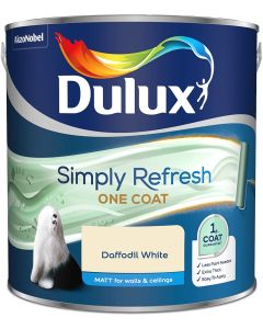 Dulux Simply Refresh One Coat Matt Emulsion Paint - Daffodil White- 2.5L