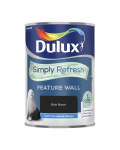 Dulux Simply Refresh Feature Wall Matt Paint - Rich Black - 1.25L