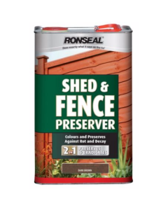 Ronseal Shed & Fence Preserver - Dark Brown - 5L