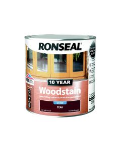 Ronseal 10 Year Woodstain - Teak (Satin) 750ml