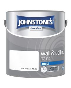 Johnstone's Wall & Ceiling Matt Paint - Pure Brilliant White - 2.5L