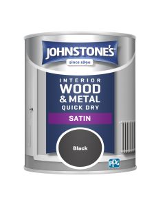 Johnstone's Quick Dry Satin - Black - 750ml