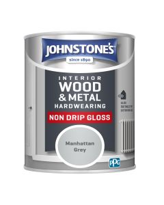 Johnstone's Hardwearing Non Drip Gloss - Manhattan Grey - 750ml