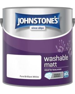 Johnstone's Washable Matt Paint - Pure Brilliant White - 2.5L