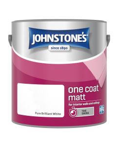 Johnstone's One Coat Matt Paint - Pure Brilliant White - 2.5L