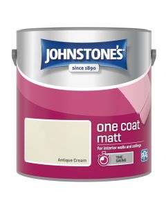 Johnstone's One Coat Matt Paint - Antique Cream - 2.5L