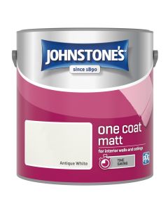 Johnstone's One Coat Matt Paint - Antique White - 2.5L