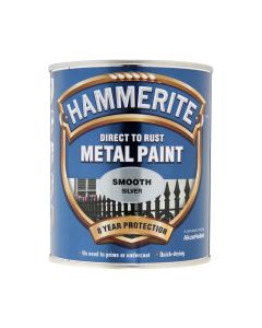 Hammerite Direct To Rust Metal Paint - Smooth Silver - 750ml