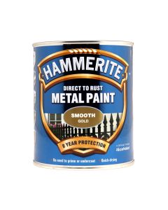 Hammerite Direct To Rust Metal Paint -  Smooth Gold - 750ml