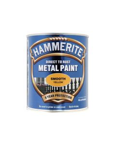 Hammerite Direct To Rust Metal Paint -  Smooth Yellow - 750ml