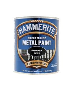 Hammerite Direct To Rust Metal Paint -  Smooth Black - 750ml