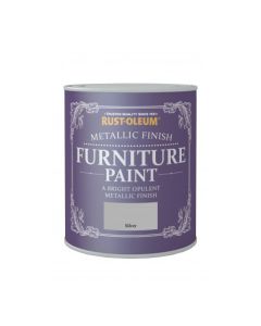 Rust-Oleum Metallic Finish Furniture Paint - Silver - 750ml