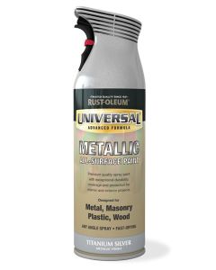 Rust-Oleum Universal Metallic All Surface Spray Paint - Titanium Silver - 400ml