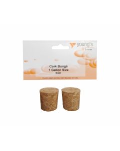 Young's Solid Cork Bungs - 1 Gallon - Pack of 2