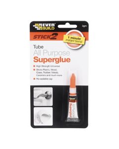 Everbuild Stick 2 All Purpose Superglue Tube - 3g