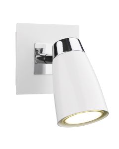 DAR LOF072 Loft Single Wall Light  - Polished Chrome & Matt White