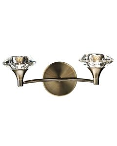 DAR LUT0975 Luther Double Wall Light - Antique Brass