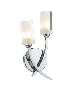 DAR MOR0950 Morgan Double Wall Light - Polished Chrome