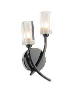 DAR MOR0967 Morgan Double Wall Light - Black Chrome