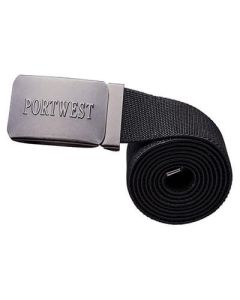 Portwest C105 Elasticated Work Belt - Black - One Size